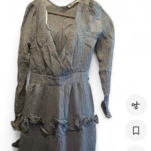 Elegant Long Sleeve Gray Dress